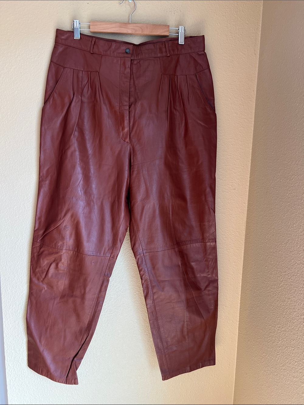 Toffs 100% Leather‎ Pants Medium Brown 34